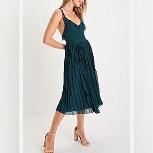 Lulu's Teal Midi Dress